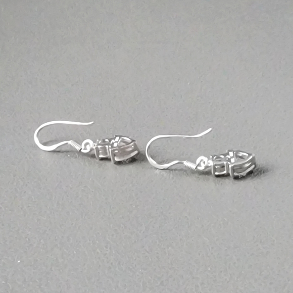 Sparkly Sterling Silver CZ dangling earrings - Picture 3 of 4